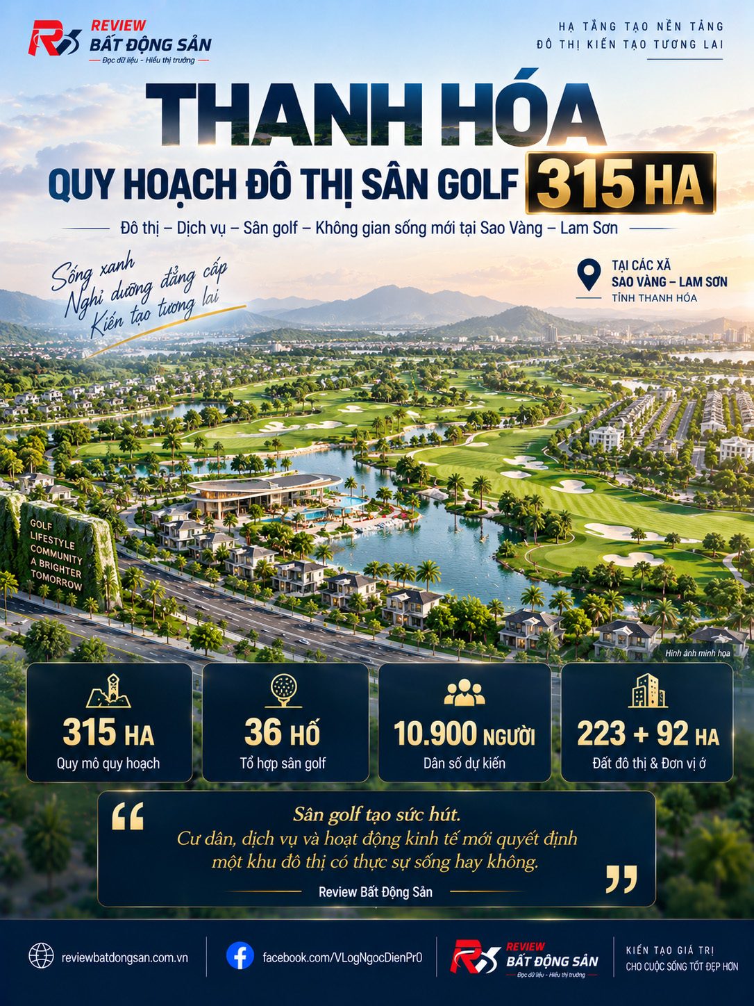 Thanh Hóa quy hoạch khu đô thị sân golf 315 ha tại Sao Vàng – Lam Sơn