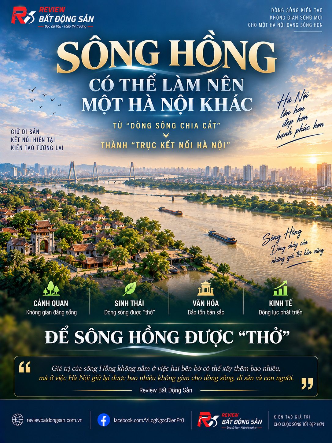 Sông Hồng có thể làm nên một Hà Nội khác: Khi dòng sông trở thành trục kết nối