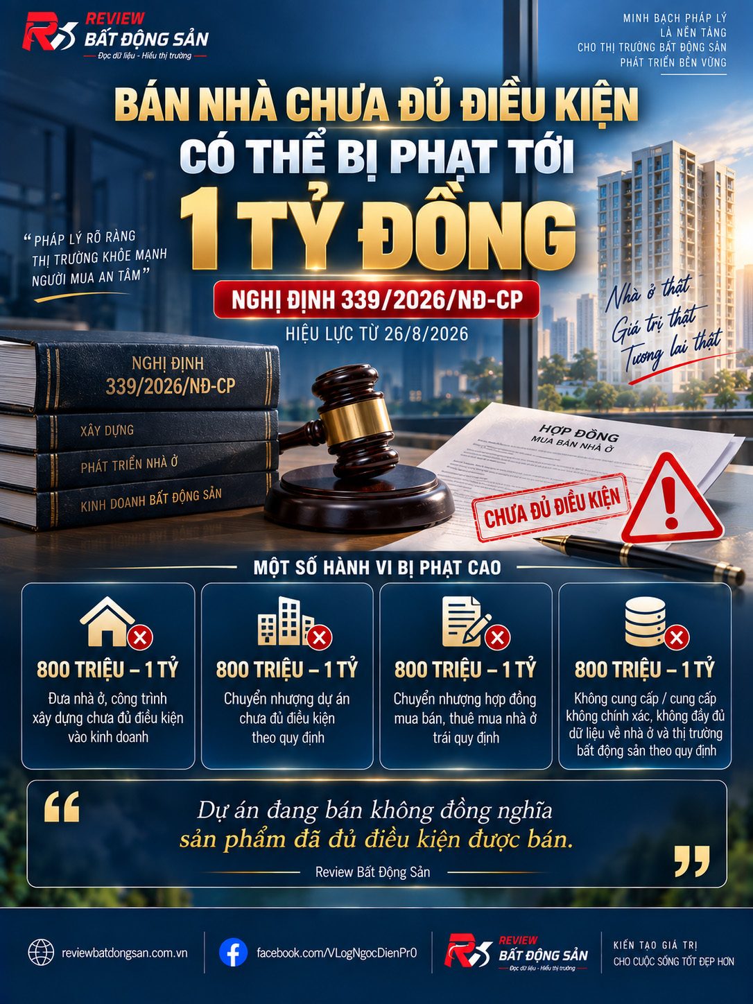 Bán nhà chưa đủ điều kiện có thể bị phạt tới 1 tỷ đồng từ 26/8/2026
