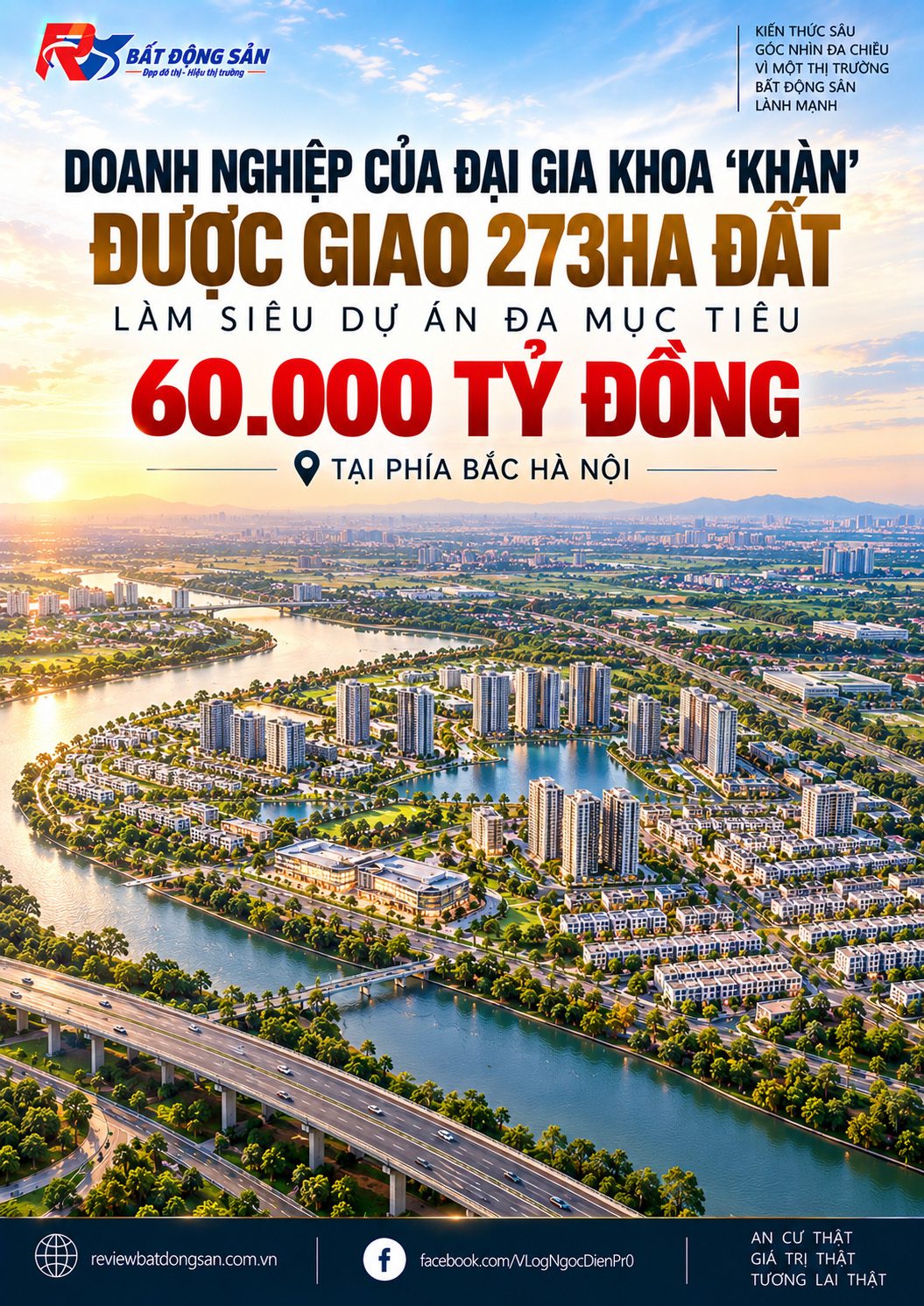 Hà Nội giao thêm 273,3 ha đất cho Khu đô thị đa mục tiêu Thư Lâm – Đông Anh