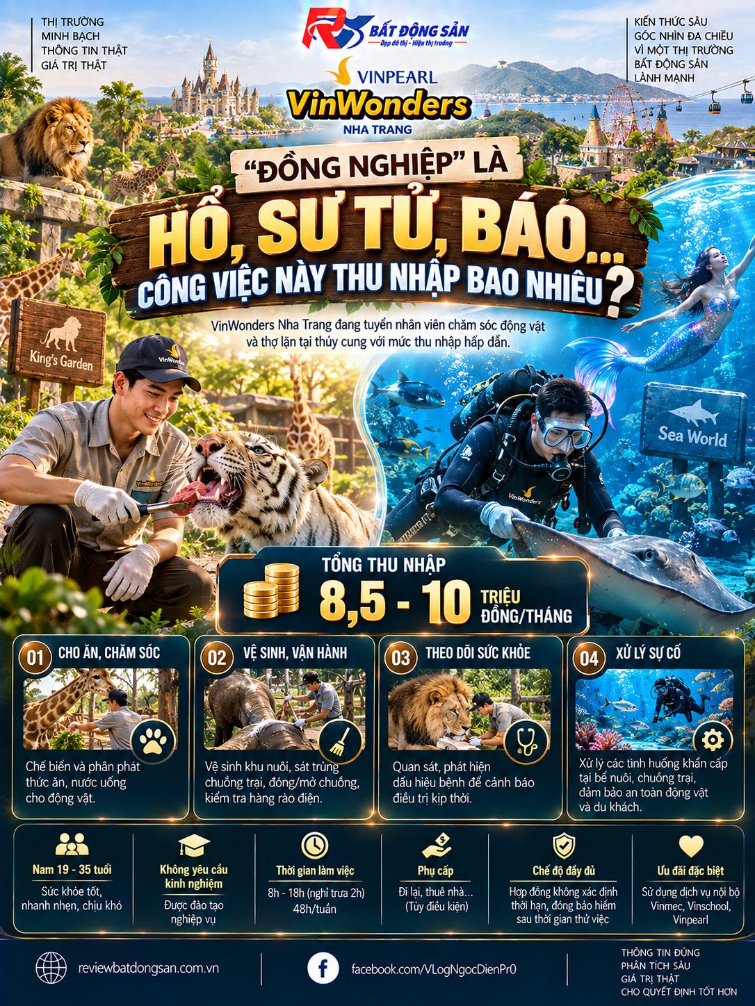 Những công việc ít người thấy phía sau VinWonders: Từ chăm thú đến làm việc dưới thủy cung