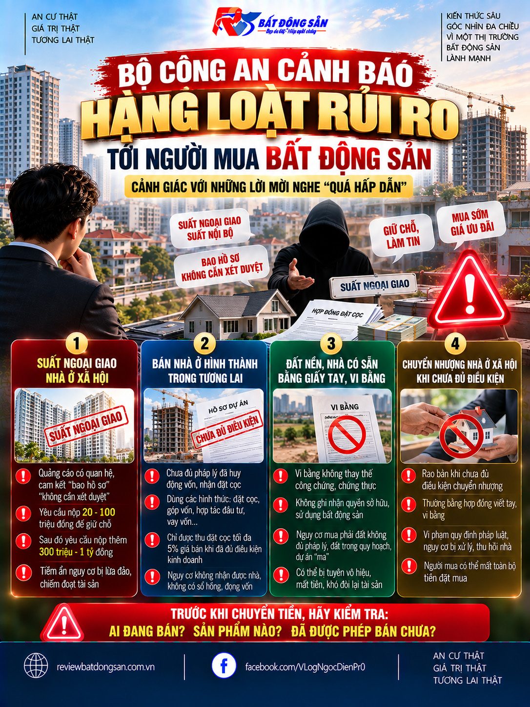 Bộ Công an cảnh báo rủi ro mua bất động sản: Trước khi chuyển tiền cần kiểm tra những gì?