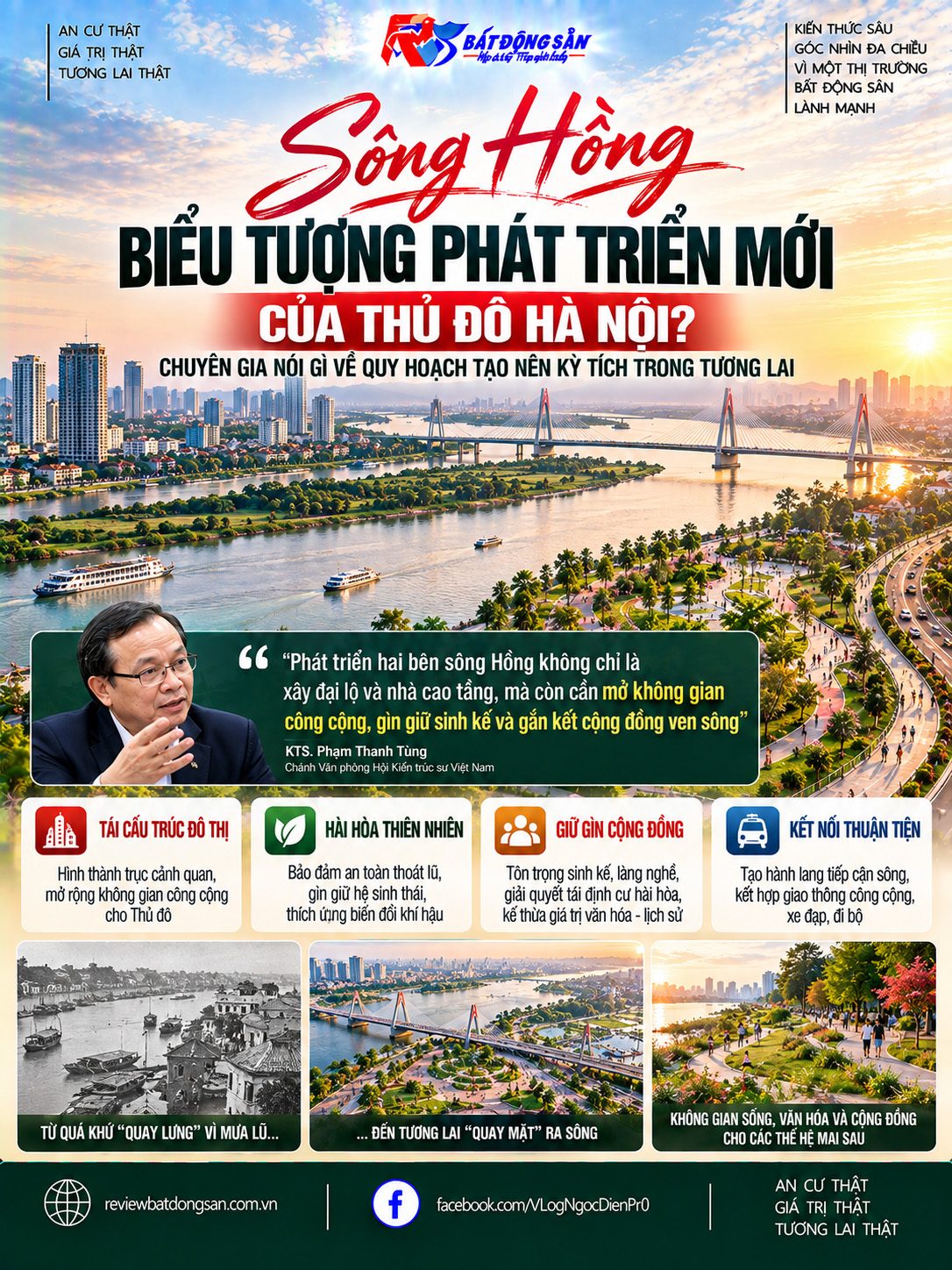 Hà Nội hướng ra sông Hồng: Giá trị quy hoạch không chỉ nằm ở đại lộ và những tòa nhà