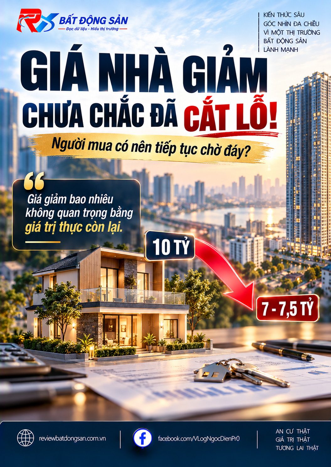 Giá nhà giảm chưa chắc đã cắt lỗ: Đại diện Bộ Xây dựng khuyến nghị người mua không nên cố chờ đáy