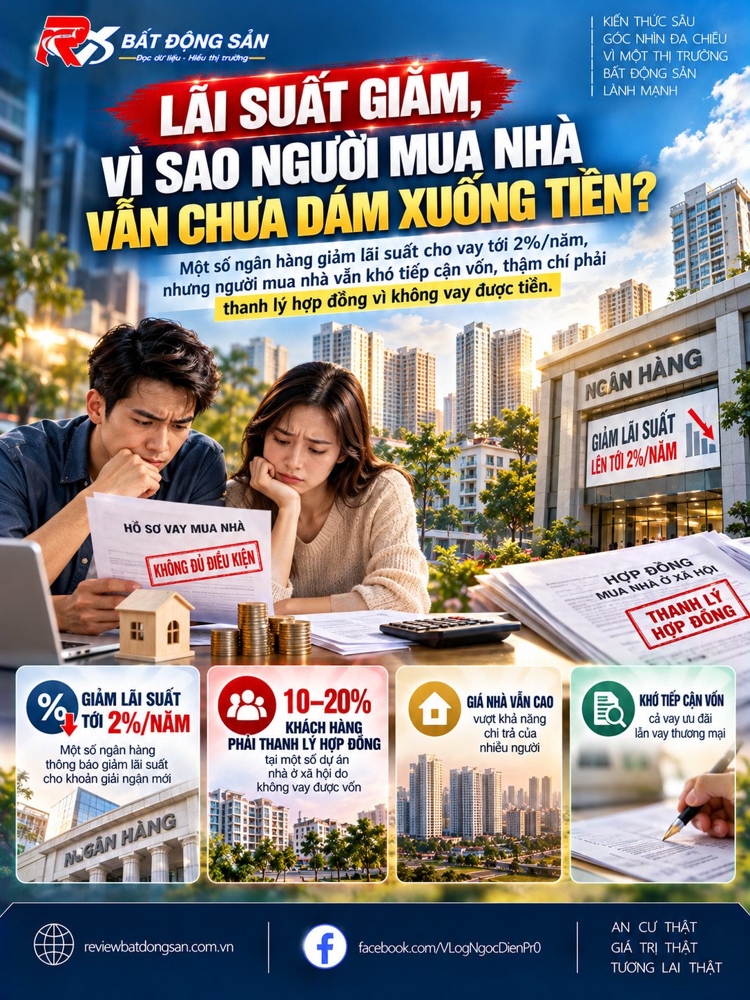 Lãi suất giảm, người mua nhà vẫn khó vay vốn: Nghịch lý của thị trường bất động sản