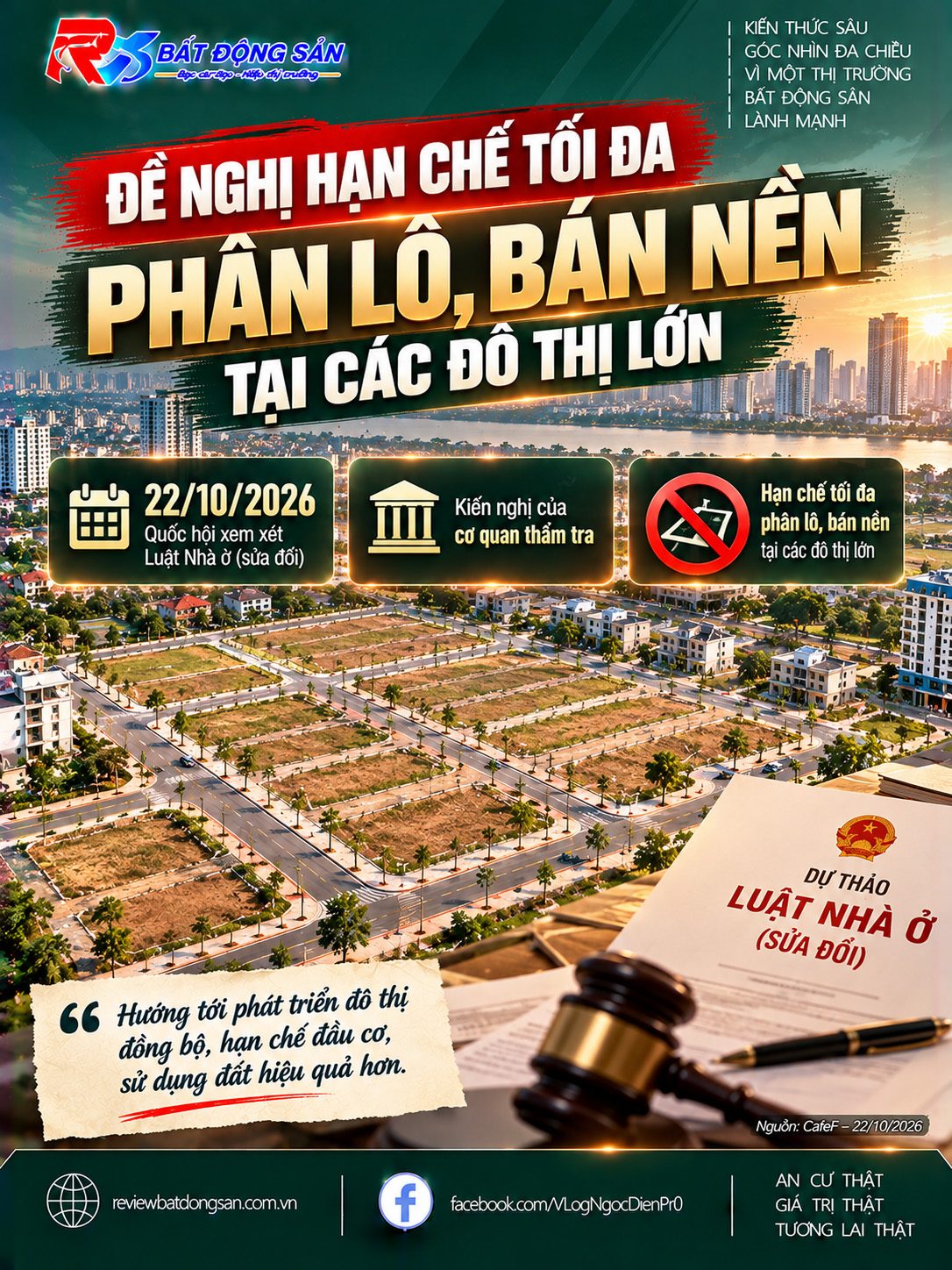 Đề nghị hạn chế tối đa phân lô, bán nền tại đô thị lớn khi sửa đổi Luật Nhà ở