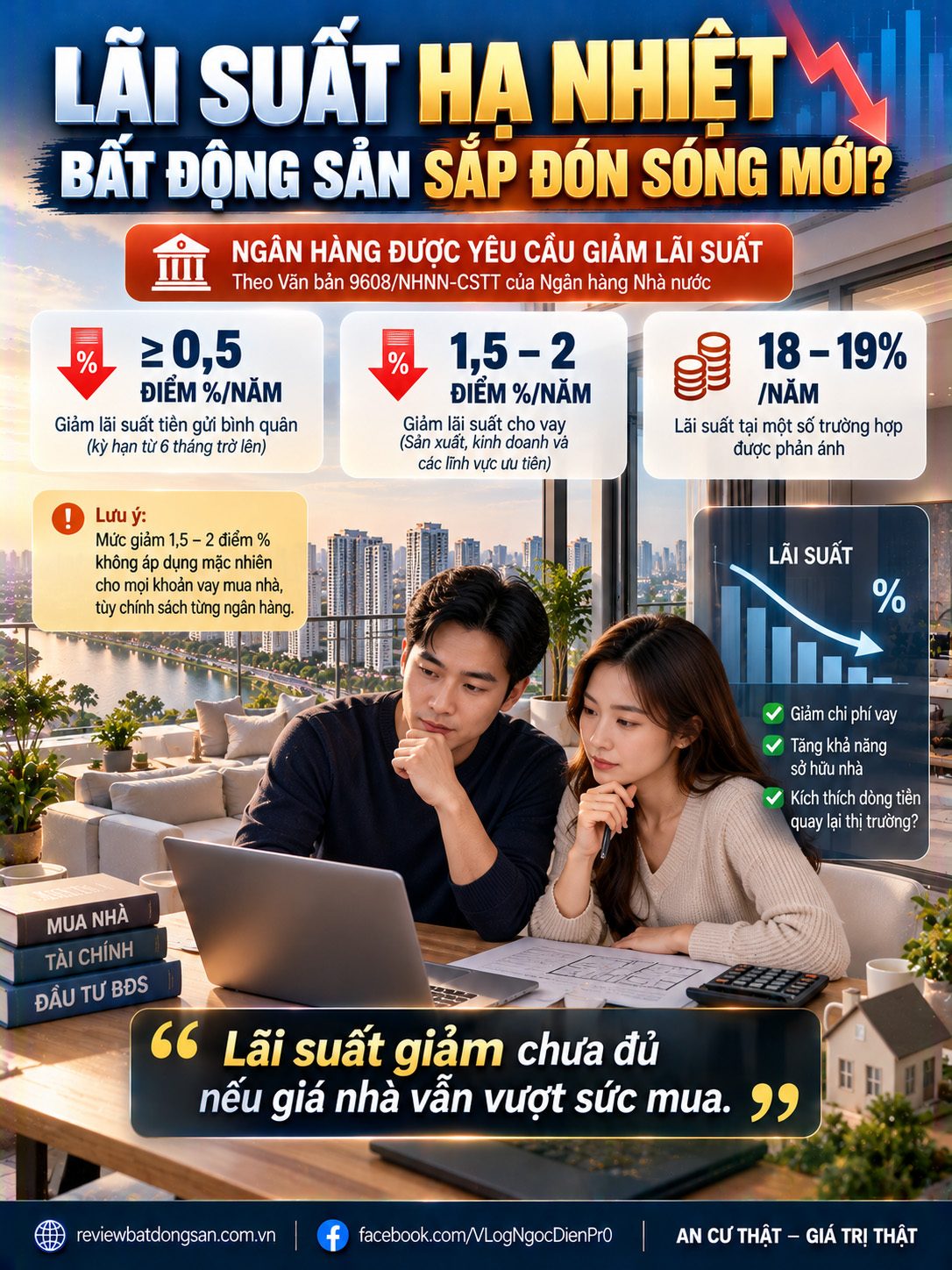 Lãi suất ngân hàng hạ nhiệt cuối năm 2026: Bất động sản có cơ hội phục hồi?