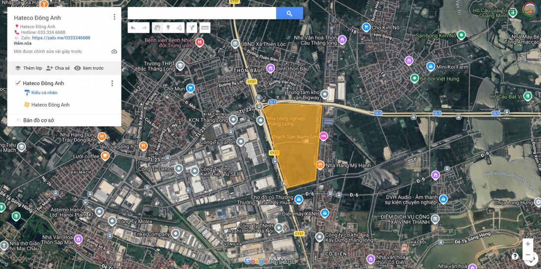 Bảng giá chi tiết dự án Hateco Đông Anh - CĐT Hateco Group