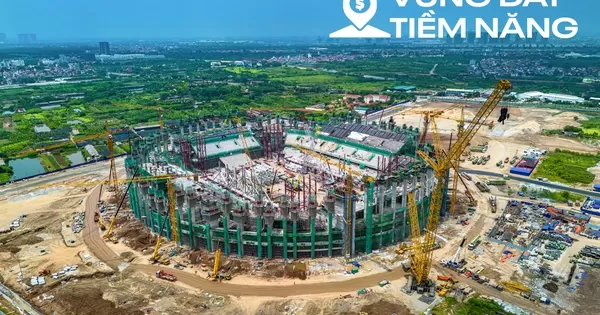 Bất ngờ tiến độ sân vận động lớn thứ hai Việt Nam sau 8 tháng khởi công: Khán đài dần lộ diện, sắp lắp mái vòm thép 8.600 tấn