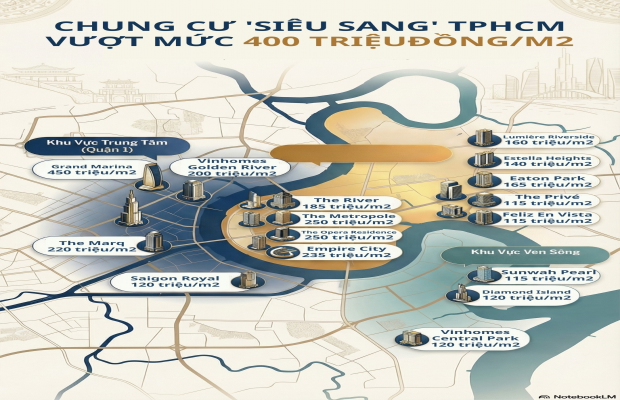 Chung cư siêu sang TPHCM chạm mốc 450 triệu đồng/m2 gây choáng