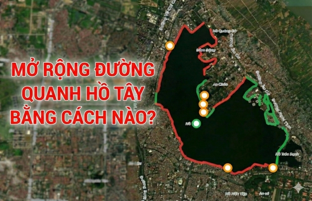 Vị trí 11km đường Hồ Tây dự định mở rộng trong đại dự án 30.000 tỷ