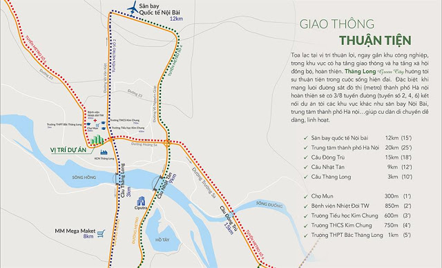 vị trí chung cư thăng long green city kim chung