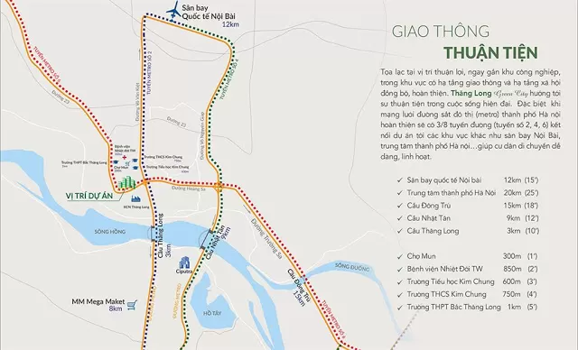 vị trí chung cư thăng long green city kim chung