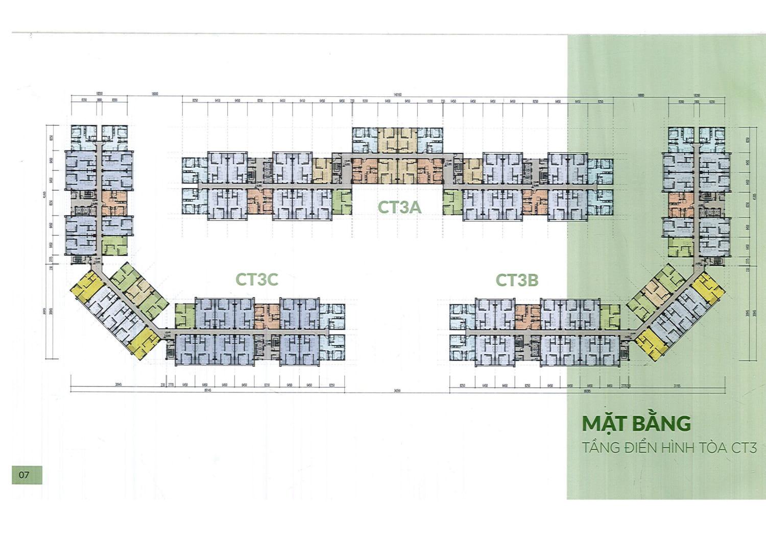 mặt bằng tòa CT3 chung cư Thăng Long Green City