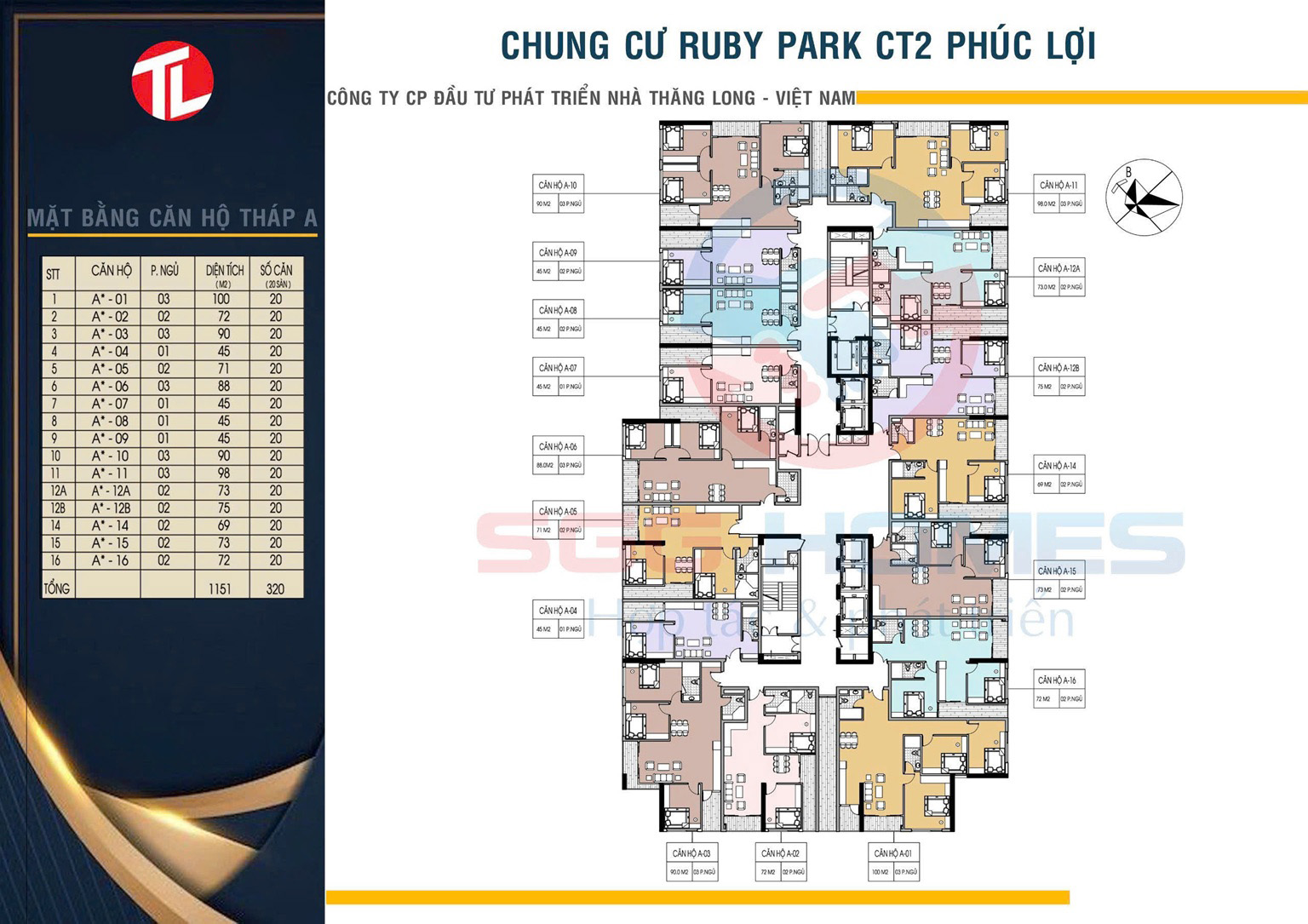 mặt bằng ruby park long biên - tháp A