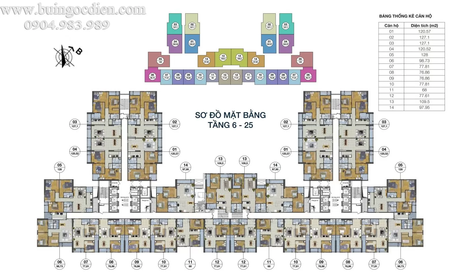 mặt bằng goldsilk tầng 6-25