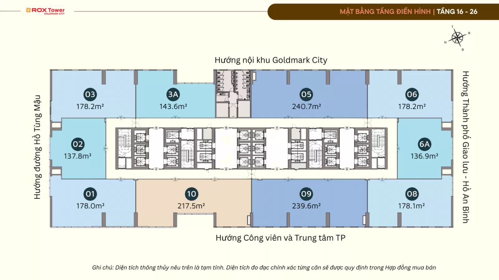 MẶT BẰNG ROX TOWER 136 HỒ TÙNG MẬU