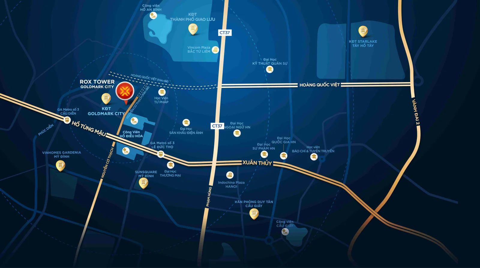 Vị trí Rox Tower 136 Hồ Tùng Mậu