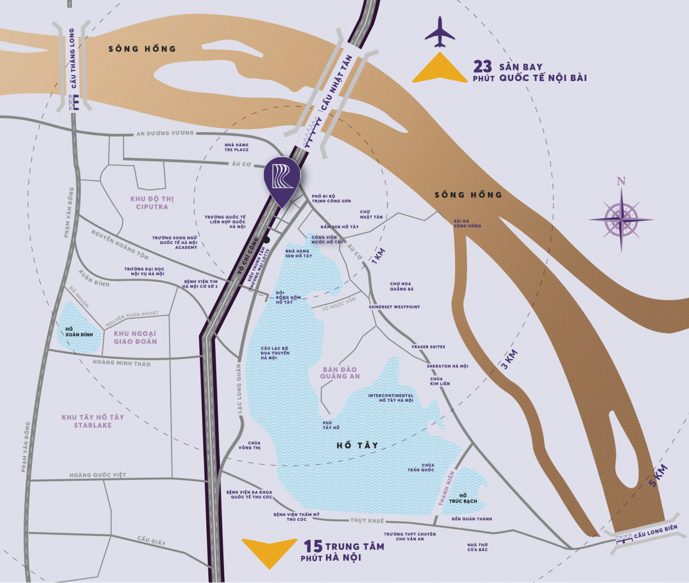 VỊ TRÍ CHUNG CƯ THE REFLECTION WEST LAKE TÂY HỒ