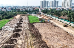 Toàn cảnh công trường đào hồ 12ha chống ngập phía Tây Hà Nội